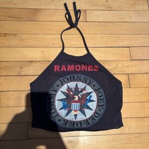 Ramones Halter Top Bravado Charcoal Gray Apparel SZ Small